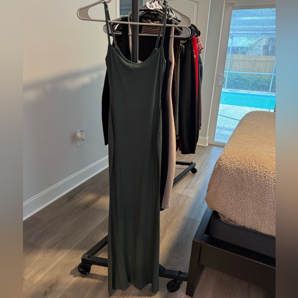 SKIMS Dark Green Maxi Dress